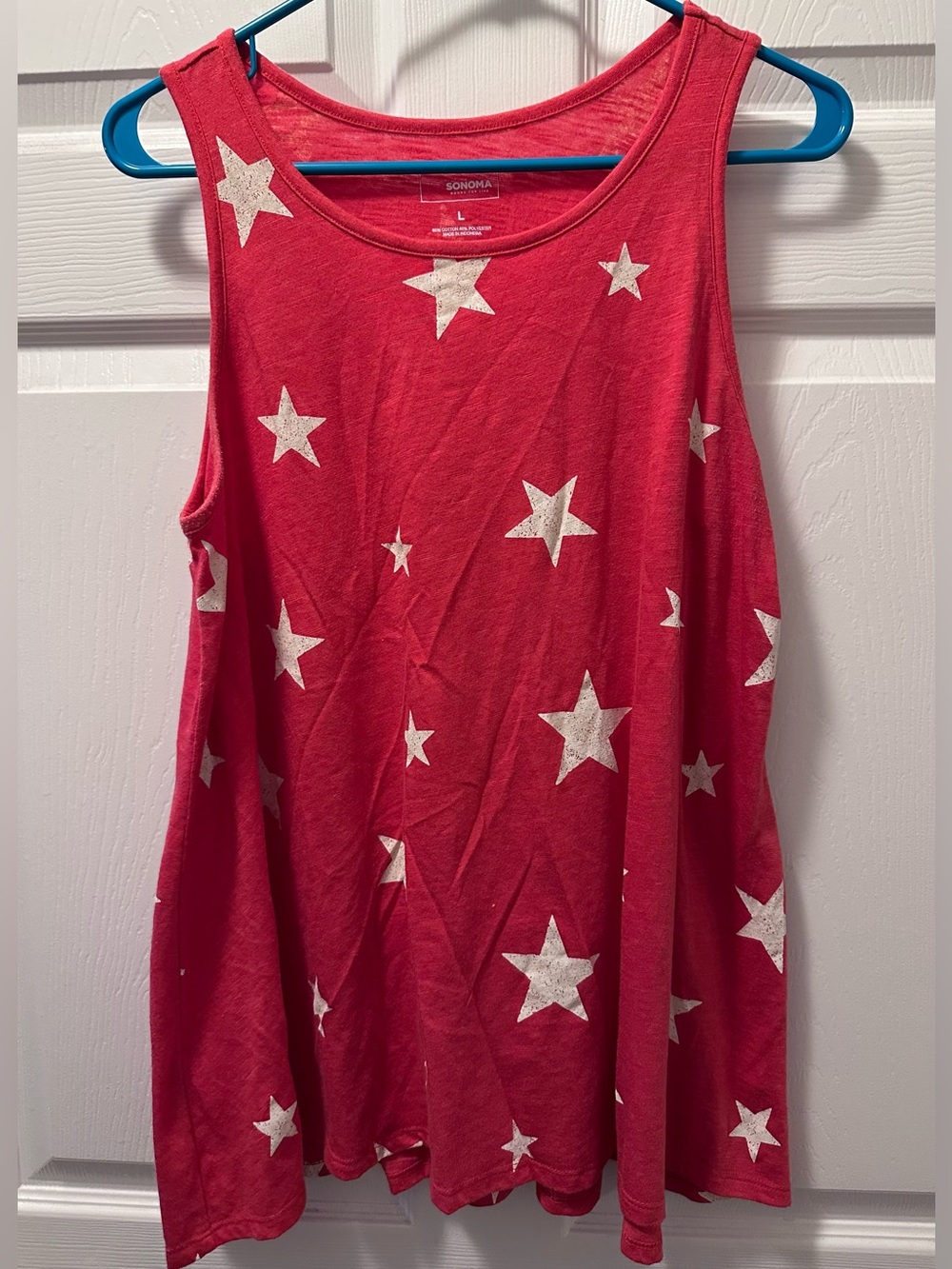 Sonoma Red Tank with White Star Print